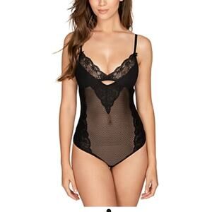 Brand New Mucci Women's Size XL Black Sheer One Piece Bodysuit Shapewear